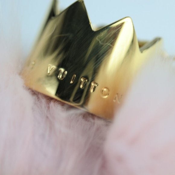 LOUIS VUITTON Louis Vuitton Fluffy Keychain M67371 Rabbit Fur Metal Rose Clai... - Picture 6 of 6